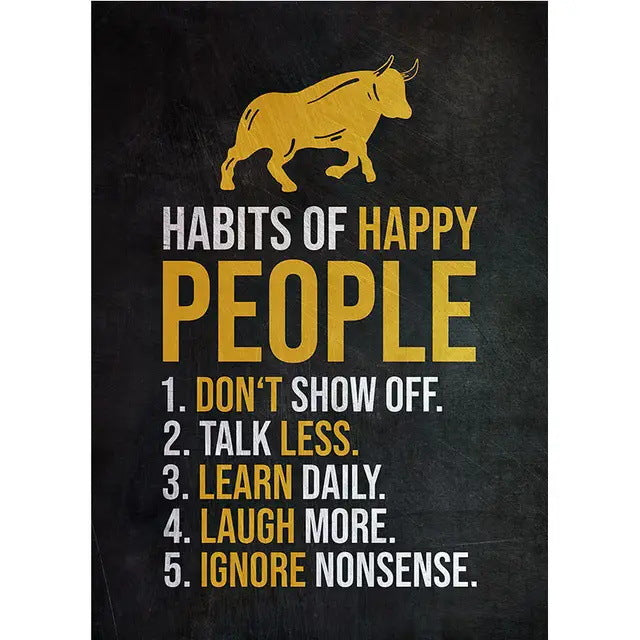 Stock Trading Quotes Poster Cross-border Temu Lazada Canvas Painting Core Decorative Painting